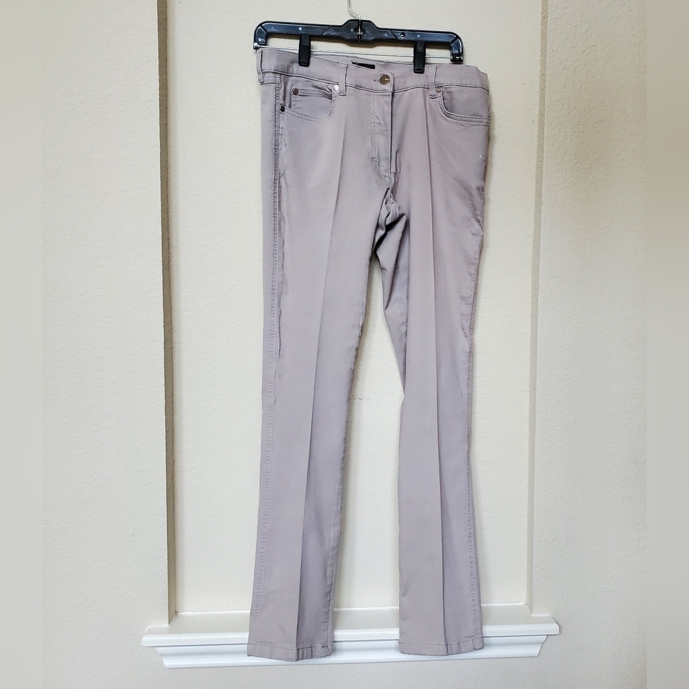 Escada Straight Leg Jean 40 Gray Mid Rise Zip Fly w/Pockets